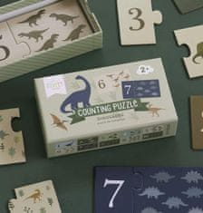 A LITTLE LOVELY CO. Puzzle Dinosaurs počítání od 1 do 10