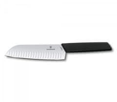 Victorinox Nůž Santoku, Zoubkovaná čepel, 17 Cm, černá Victo