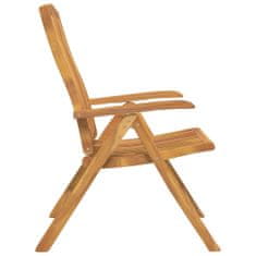Greatstore Polohovací zahradní židle 2 ks masivní teakové dřevo