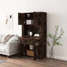 Greatstore Skříň highboard kouřový dub kompozitní dřevo