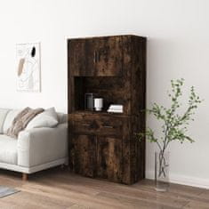 Greatstore Skříň highboard kouřový dub kompozitní dřevo