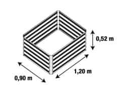 G21 Vyvýšený záhon Daisy 120 x 90 x 52 cm, plechový, zelený