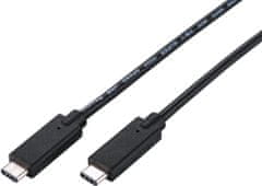 C-Tech kabel USB-C 3.2, M/M, 20Gbps, PD 100W, 2m. černá