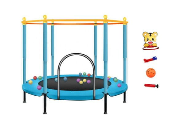 SEDCO Dětská trampolína SEDCO 122 cm s ochrannou sítí a míčky