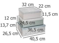 Atmosphera Ozdobné boxy, 3 kusy, šedá barva