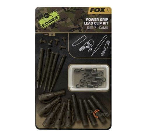 Fox Edges Camo Power Grip Lead Clip Kit - size 7 CAC776