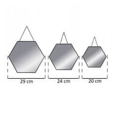 Atmosphera Sada dekorativních zrcadel v černém rámu, průměr 20, 24, 29 cm