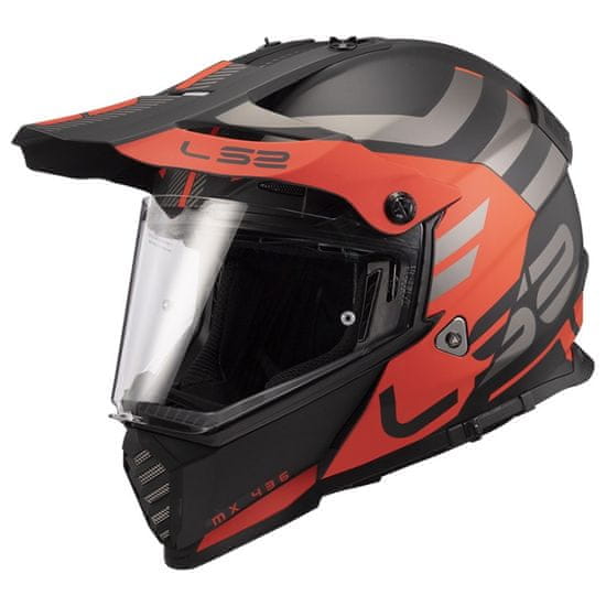 LS2 MX436 PIONEER EVO ADVENTURER helma matná-černá/oranžová