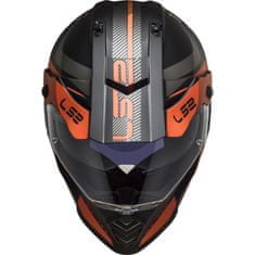 LS2 PIONEER EVO ADVENTURER helma matná černá/oranžová vel.XL