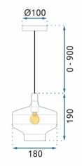 Tutumi Závěsná lampa La Belle VIII černá