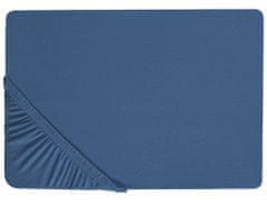 Beliani Bavlněné prostěradlo 90 x 200 cm modré JANBU