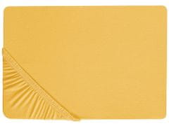Beliani Bavlněné prostěradlo 180 x 200 cm žluté JANBU