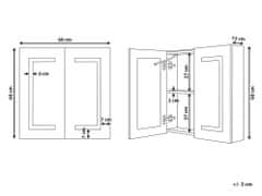 Beliani Koupelnová zrcadlová skříňka s LED osvětlením MAZARREDO