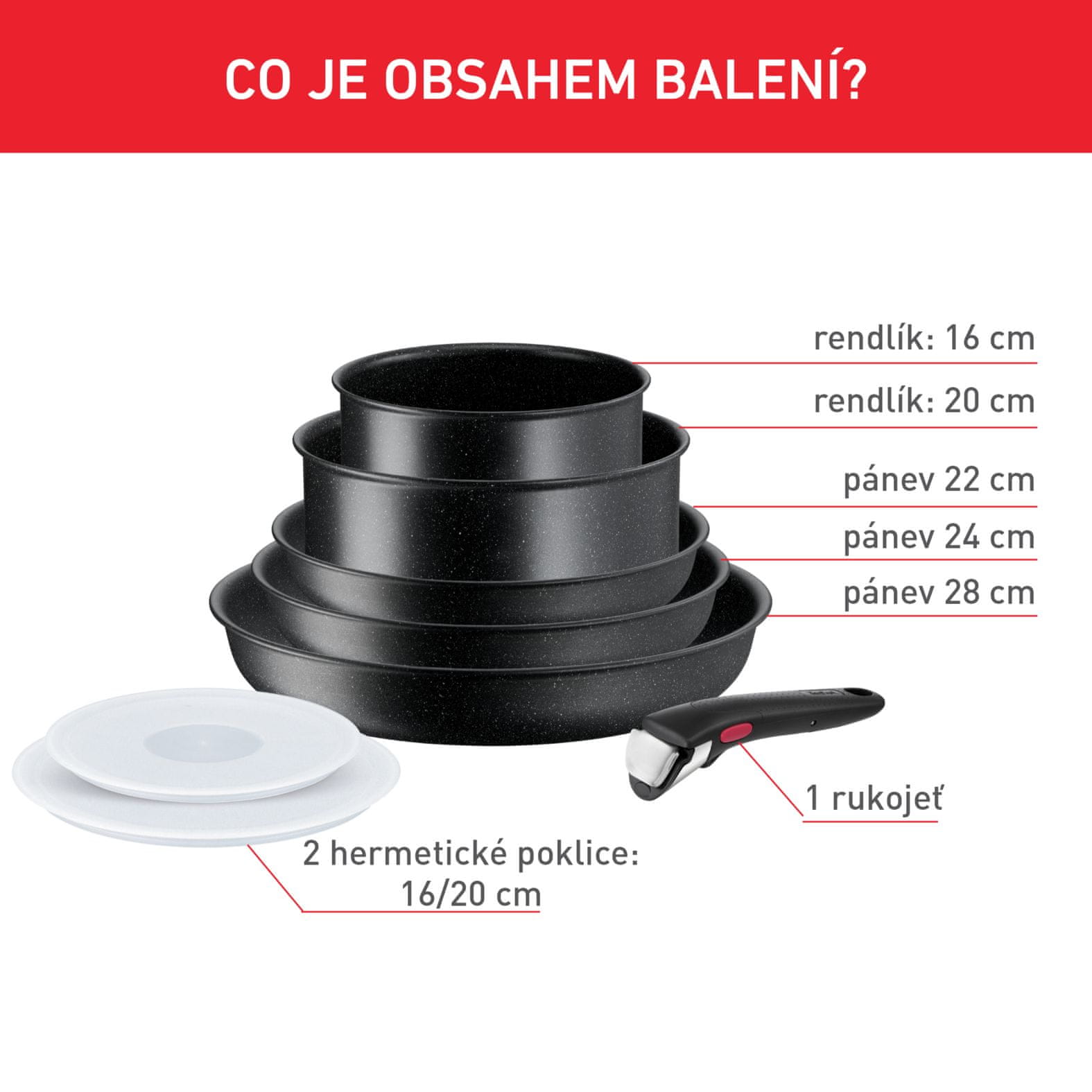 Tefal sada nádobí Ingenio Black Stone 8 ks L3998802