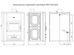 Prity krbová kamna s teplovodním výměníkem WD W24