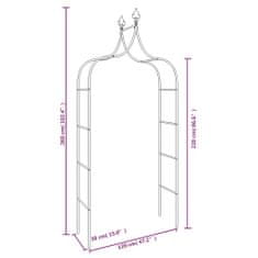 Petromila Zahradní oblouky 2 ks černé 120 x 38 x 260 cm ocel