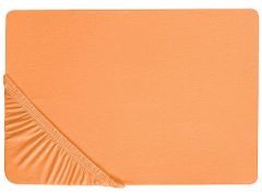 Beliani Bavlněné prostěradlo 160 x 200 cm oranžové JANBU