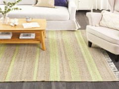 Beliani Jutový koberec 160 x 230 cm béžový/zelený TALPUR