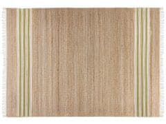 Beliani Jutový koberec 160 x 230 cm béžový/zelený MIRZA