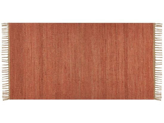 Beliani Jutový koberec 80 x 150 cm červený LUNIA