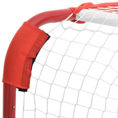 Greatstore Hokejová branka červená a bílá 137 x 66 x 112 cm polyester