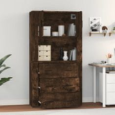 Greatstore Skříň highboard kouřový dub kompozitní dřevo