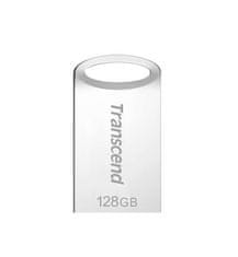 Transcend 128GB JetFlash 710S, USB 3.1 Gen 1 flash disk, malé rozměry, stříbrný kov