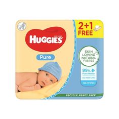 3x HUGGIES Pure Triplo Ubrousky vlhčené 56x3 ks