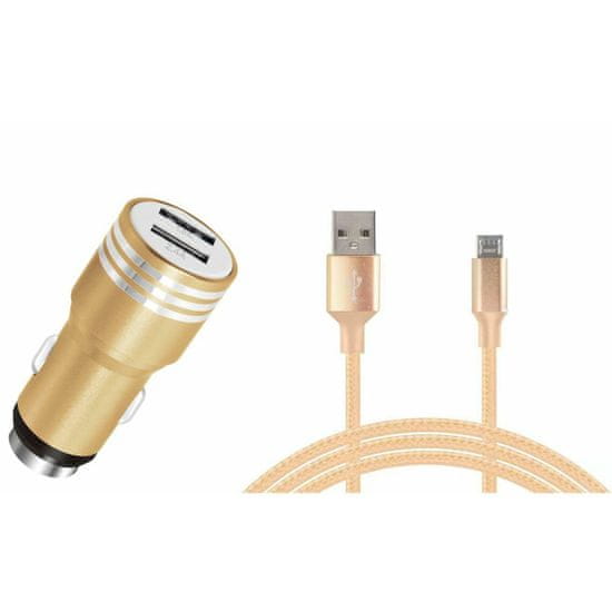 Carcommerce Zástrčka zapalovače s výstupem 2xUSB 2,4A + Kabel Micro USB