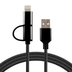 Carcommerce Kabel - USB A 2.0/2w 1 - 2,0A 1,5m Micro USB/Iphone