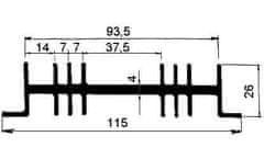 HADEX Chladič Al ZH0136 115x26x2300mm