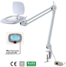 HADEX Stolní lupa LED ZD-142A, 3 dioptrie, uchycení svorkou