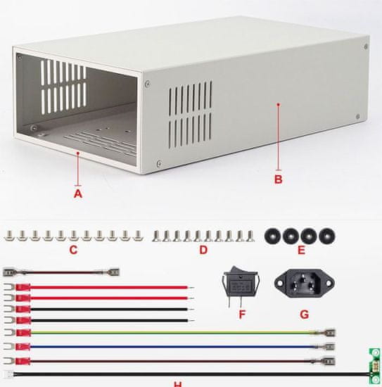 HADEX Krabice S800 ke zdrojům Riden, bez ventilátoru