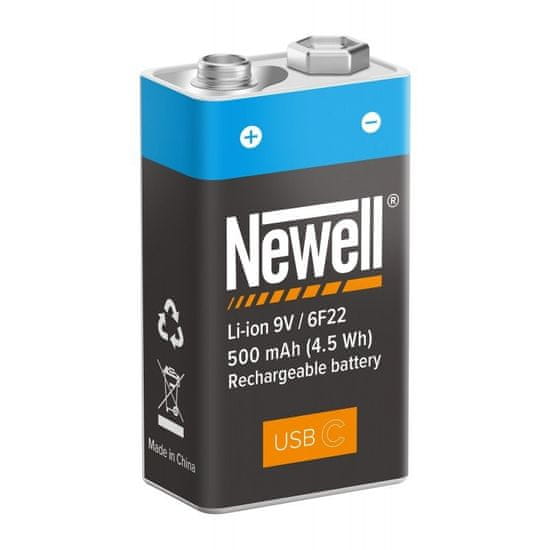 Newell 9V USB-C 500mAh Li-Ion akumulátor s vestavěnou nabíječkou