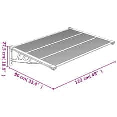 Petromila Vchodová stříška černá a průhledná 122 x 90 cm polykarbonát