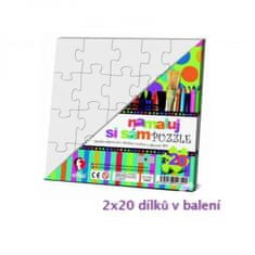 Aladine Puzzle, namaluj si sám, Čtverce 2ks, 20 dílků