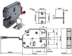 HADEX Elektrický zámek XG-07C 12VDC 1,8A s kontrolním kontaktem