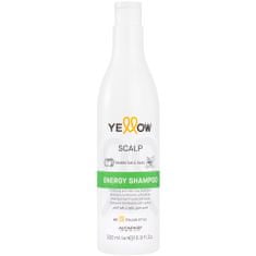 Alfaparf Milano Yellow Energy Scalp je čistící šampon pro oslabené vlasy, zabraňuje vypadávání vlasů, 500ml